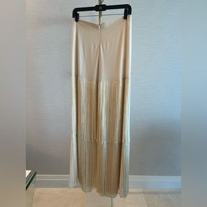 ALEXIS Ivory Cream White Fringe Dress or Party  Pants Size Small